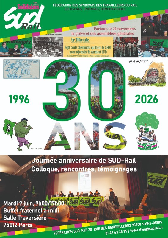 2026 - 06 - 09 - Affiche 30 ans SUD-Rail