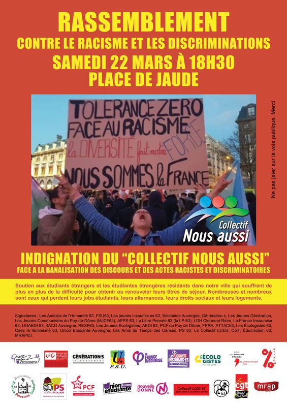Affiche A3 et Flyers Verso Rassemblement 22 mars